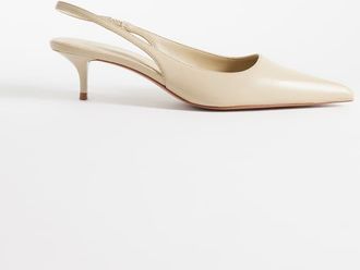 Mango Scarpe con tacco e cinturino posteriore in 100% pelle &eacute;cru-Neutro