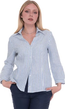 Pennyblack Camicia in lino Sfera Bianco-azzurro Pennyblack Donna