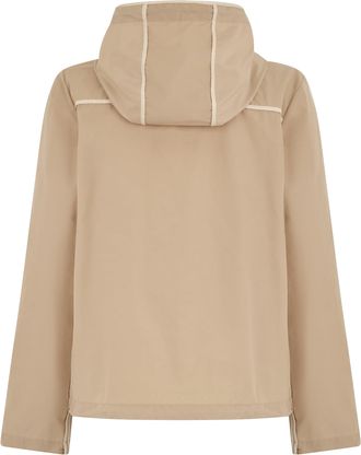 Moncler Womens Hooded Jacket Sarracenia Beige Cotton Trench & Raincoats