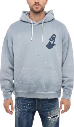 Dsquared2 Blue Relaxed Logo Hoodie