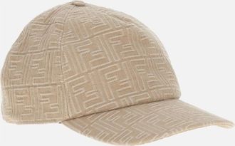 Fendi Beige FF Logo Baseball Hat