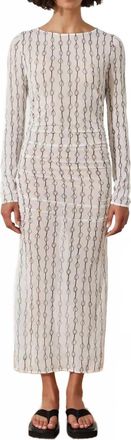 Zulu & Zephyr Shell Rouched Knit Dress In White