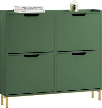 SoBuy 4 Flip-drawers Shoe Cabinet Shoe Rack Shoe Storage Cupboard Organizer Unit,FSR100-SY - Sobuy