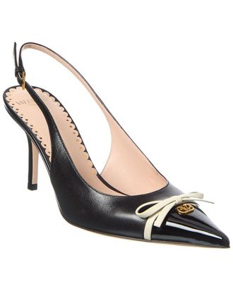 Valentino Bow 90 Leather Slingback Pump