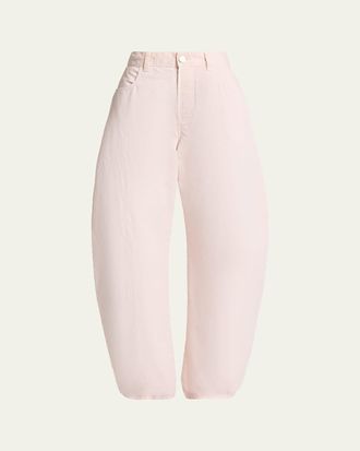 Alaia Tinted Denim Barrel-Leg Pants