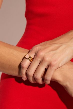 Versace Ring With A Stone, Womens, Gold