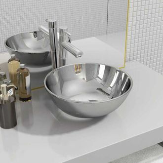 vidaXL Lavandino 28x10 cm in Ceramica Argento - Vidaxl