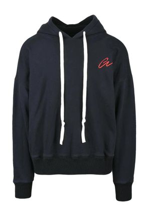 Paul & Shark Cropped Grey Hoodie with Contrasting Drawstrings
