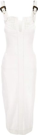 Versace Jeans Couture Witte Jurken - Dames - Casual kleedjes - Wit - XS - Katoen - Kleedjes