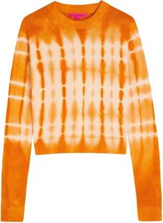 The Elder Statesman Maglione girocollo con fantasia tie dye - Arancione