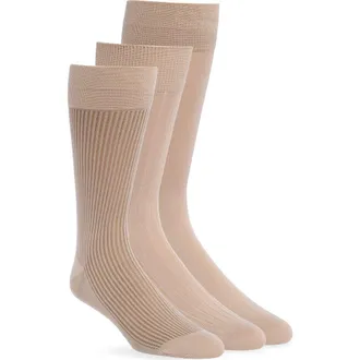 Lorenzo Uomo 3-Pack Dress Socks in Taupe at Nordstrom Rack