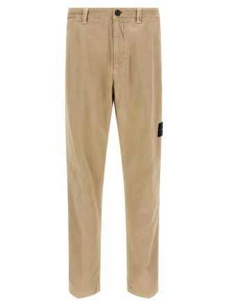 Stone Island Beige Regular Flat Front Pants
