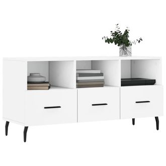 Berkfield Home TV Cabinet White 102x36x50 cm Engineered Wood | Size: 102 x 36 x 50 cm