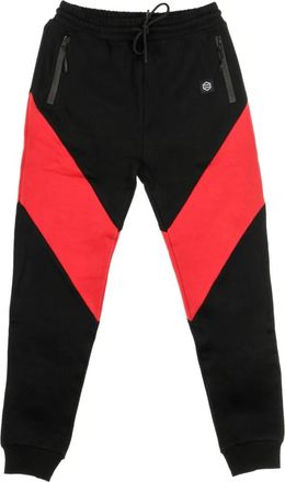 Dolly Noire Heren Fleece Trainingsbroek Zwart/Rood - Heren - Sweatpants - Zwart - XL - Broeken