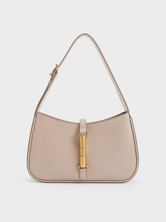 Charles & Keith Cesia Metallic-Accent Shoulder Bag