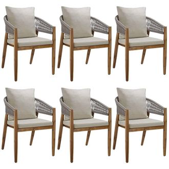 TecTake Garden Chair Manacor in Beige | Size: 6 Person
