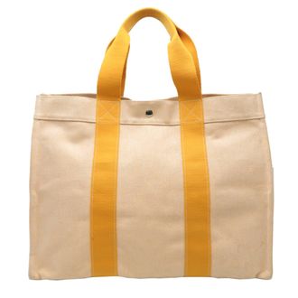 Herm&egrave;s Ivory Yellow Canvas Tote Bag (Pre-Owned)