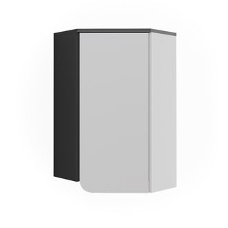 Vicco Armario Esquinero De Pared Karen, Antracita/blanco, 60 X 75 Cm Con Puerta