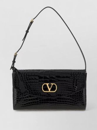 Valentino Garavani de vain alligator leather clutch bag