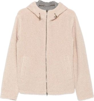 Herno Jassen, Heren, Beige, S, Korte Jas met Capuchon en Rits