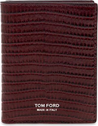 Tom Ford Accessoires, Heren, Rood, ONE Size, Leer, Leren Portemonnee