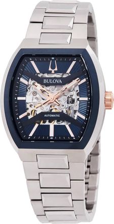 Bulova Maquina Automatic Blue Dial Mens Watch 98A319