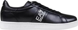 Emporio Armani Leren Sneakers met Veters - Heren - Sneakers - Zwart - 45 1/3 EU - Leer - Schoenen