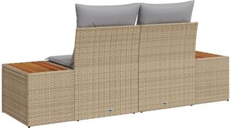 vidaXL Garden Sofa Beige 184 x 62 x 85cm Poly Rattan Vidaxl
