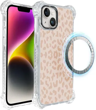 OEM Funda Ibizu Dropguard Ultra Para Iphone 14 Plus Con Magsafe, Estilo Bohemio, Delicado Estampado De Leopardo