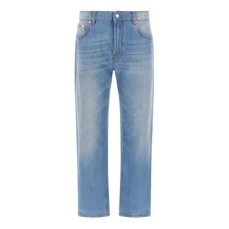 Moschino Logo-patch Jeans - female - Moschino - Straight Fit Jeans - Blue - S - Jeans