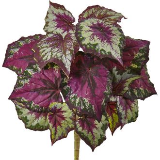 Nearly Natural Wax Begonia Bush in Purple/green at Nordstrom