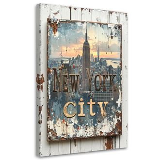 Feeby Impresi&oacute;n De Imagen, Letras Vintage De Nueva York, 80x120