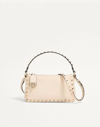 Valentino Garavani Small Rockstud Grainy Calfskin Crossbody Bag Wo