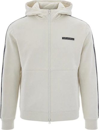 Emporio Armani Logo Series Zip-through Sweatshirt - Heren - Sweatshirts & Hoodies - Beige - Maat: XL Katoen