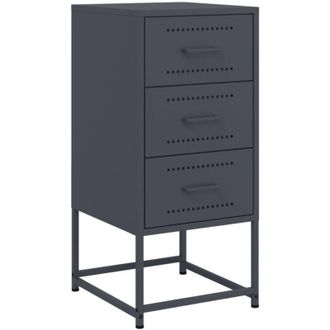 vidaXL Bedside Cabinet Anthracite 36x39x78 cm Steel Vidaxl