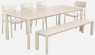 Sweeek Mesa De Jard&iacute;n De Aluminio Con 1 Banco Y 4 Sillones