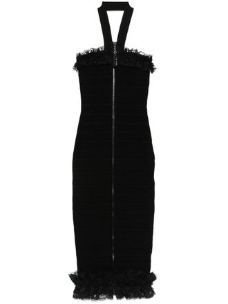 Self Portrait x Christopher Kane knit midi dress - women - Viscose - 12 - Black