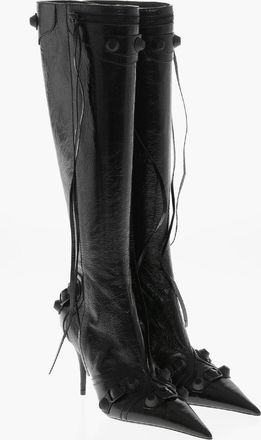 Balenciaga Stivali in Vernice Martellata CAGOLE con Borchie 9cm Balenciaga