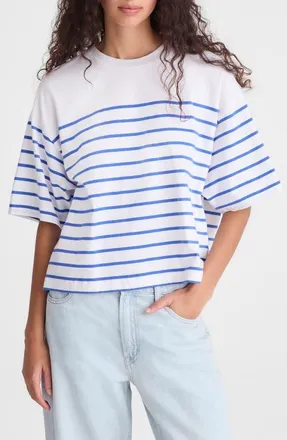 Madewell The Boxy Crop Jersey T-Shirt in Retro Blue at Nordstrom, Size X-Small