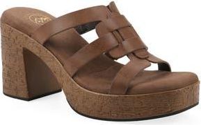 White Mountain Barillo Platform Slide Sandal in Dark Tan Burn Smooth at Nordstrom Rack, Size 6.5