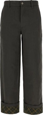 Burberry Wijde Broek - Heren - Straight fit broeken - Zwart - M - Katoen - Broeken