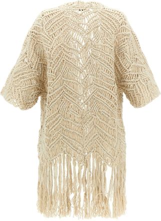 Brunello Cucinelli Womens Beige Silk Cardigan Clothing