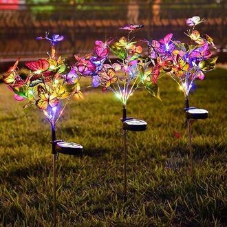 OEM Confezione Da 2 Luci Solari Da Giardino, Design Realistico A Farfalla, Alimentate A Energia Solare, Adatte Per Vialetti E Patii, Impermeabili E Facili