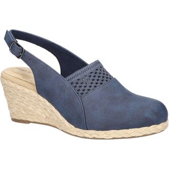 Easy Street Aloha Slingback Espadrille Wedge Pump in Navy at Nordstrom, Size 8.5