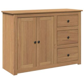 Berkfield Home Sideboard with Drawers Panama 112x40x80 cm Solid Wood Pine in Tan | Size: 112 x 40 x 80 cm
