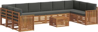vidaXL Conjunto De Sof&aacute;s De Exterior 11 Uds. Natural Y Antracita Vidaxl
