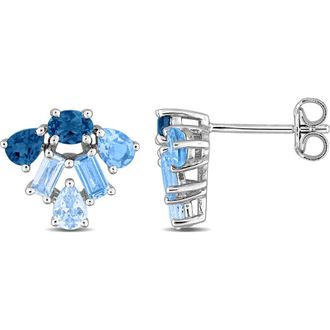 Delmar Mixed Blue Topaz Stud Earrings at Nordstrom Rack