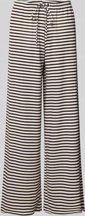 Gina Tricot Lounge-Hose mit Streifenmuster und elastischem Bund in Hellbraun Melange, Größe XS