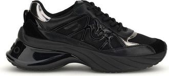 Pinko Zwarte Kalfsleren Bos Taurus Chunky Sneakers