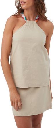 Trina Turk Chatone Linen Halter Top in Biarritz Beige at Nordstrom, Size 12